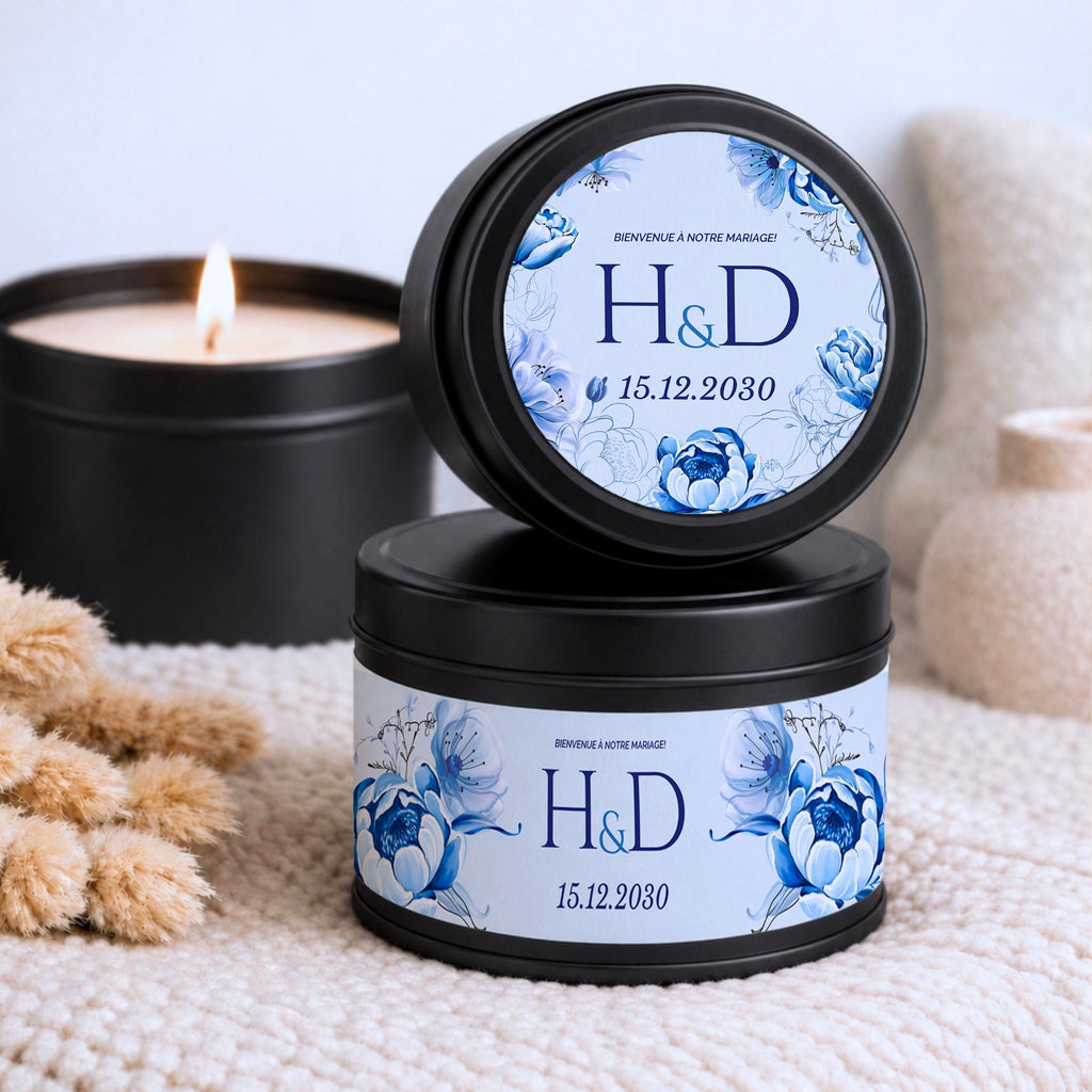 petite bougie personnalisée artisanale 90g avec 25h de combustion pour cadeaux invités et événements – Atelier 430