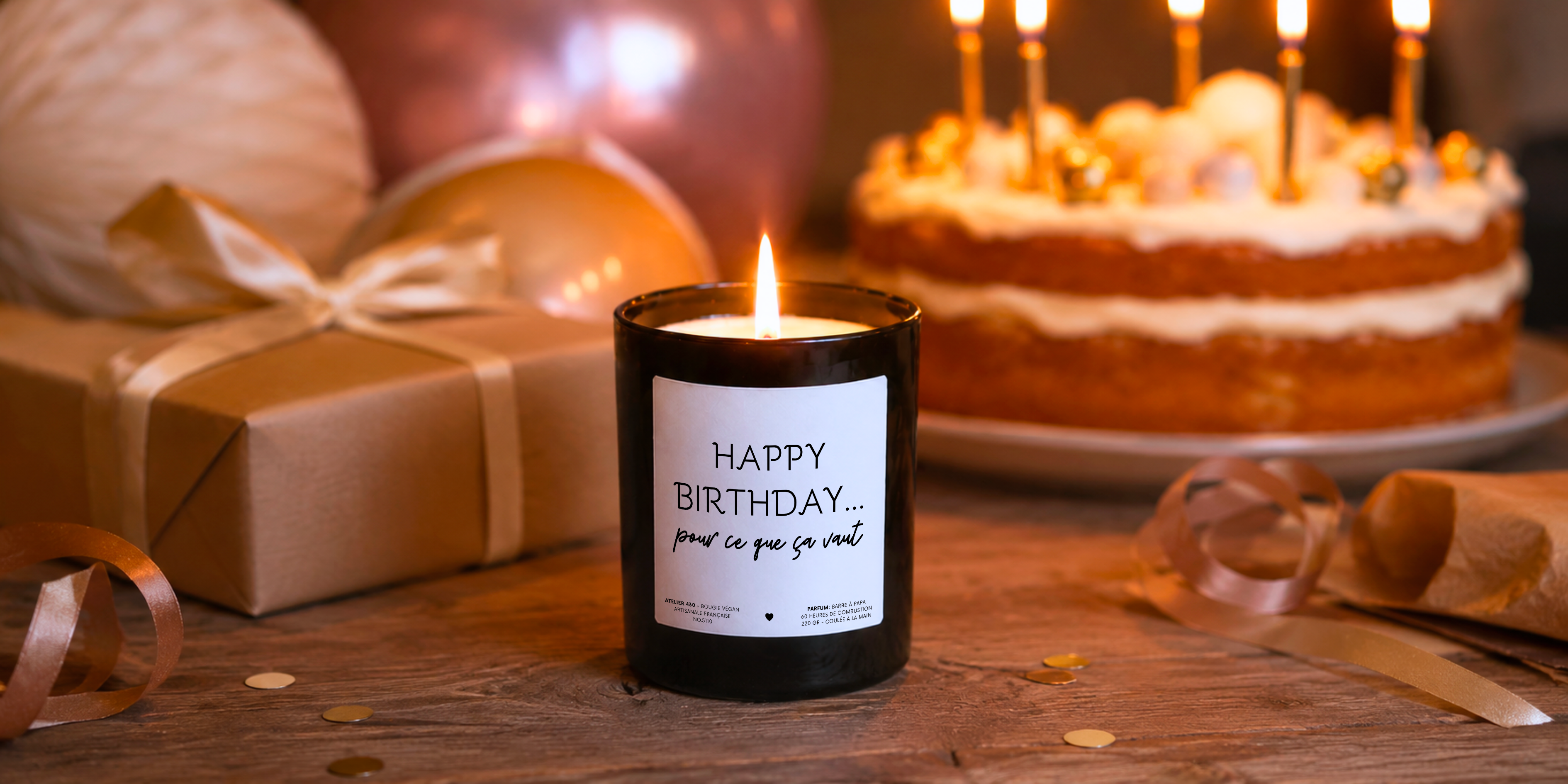 personnalisées – Atelier 430
Bougie anniversaire personnalisée avec message dans une ambiance festive et lumineuse