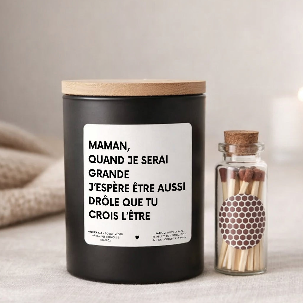 Coffret cadeau bougie noire personnalisée pour maman — Atelier 430