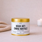 Bougie anti-stress et charge mentale avec texte personnalisé – Boîte or – Atelier 430
