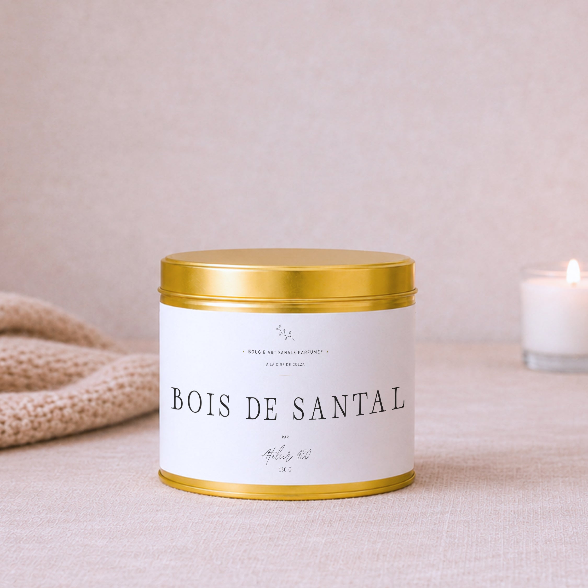 Bougie cadeau parfumée fabriquée en France – 9 fragrances au choix et personnalisation – Atelier 430