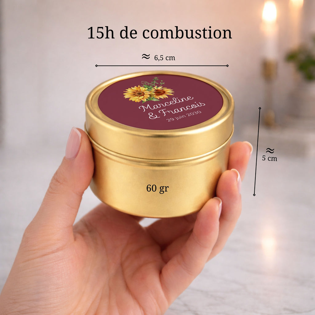 etite bougie personnalisée artisanale 60g avec 15h de combustion pour cadeaux invités et événements – Atelier 430