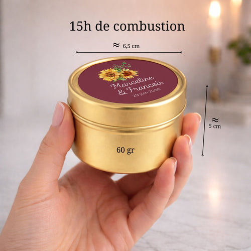 etite bougie personnalisée artisanale 60g avec 15h de combustion pour cadeaux invités et événements – Atelier 430