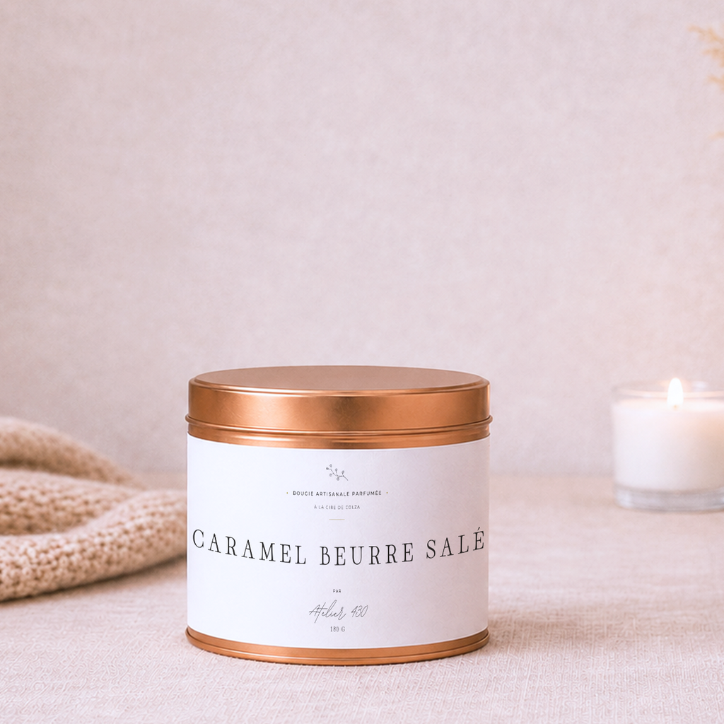Bougie cadeau parfumée fabriquée en France – 9 fragrances au choix et personnalisation – Atelier 430