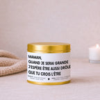 Bougie personnalisée drôle pour maman avec couvercle doré — Atelier 430