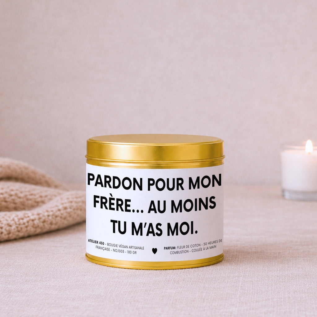 Bougie personnalisée drôle pour maman avec couvercle doré — Atelier 430