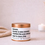 Bougie artisanale maman avec message drôle et couvercle cuivré — Atelier 430