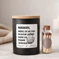 Bougie noire mèche en bois personnalisée pour maman — Atelier 430
