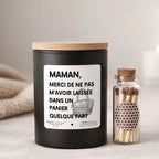 Bougie noire mèche en bois personnalisée pour maman — Atelier 430
