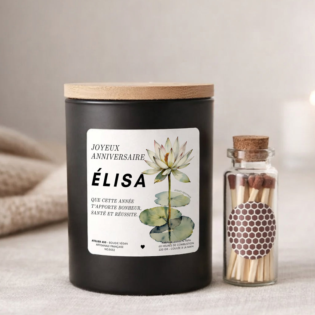 joyeux-anniversaire-nenuphar-fleur-de-naissance-juillet-bougie-personnalisee-boite-noire-atelier-430
