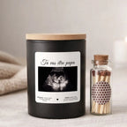 Bougie personnalisée « Tu vas être papa » avec boîte noire – Atelier 430
