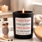 Bougie personnalisée avec votre logo, votre parfum et votre design pour créateurs – Boîte noire – Atelier 430